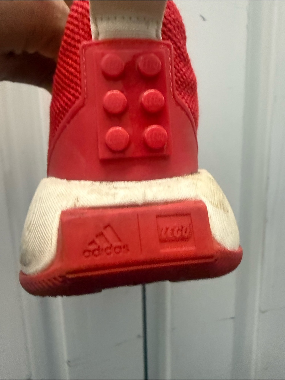 LEGO Adidas Women's Lightweight Red Mesh Athletic Sneakers - Picture 8 of 10